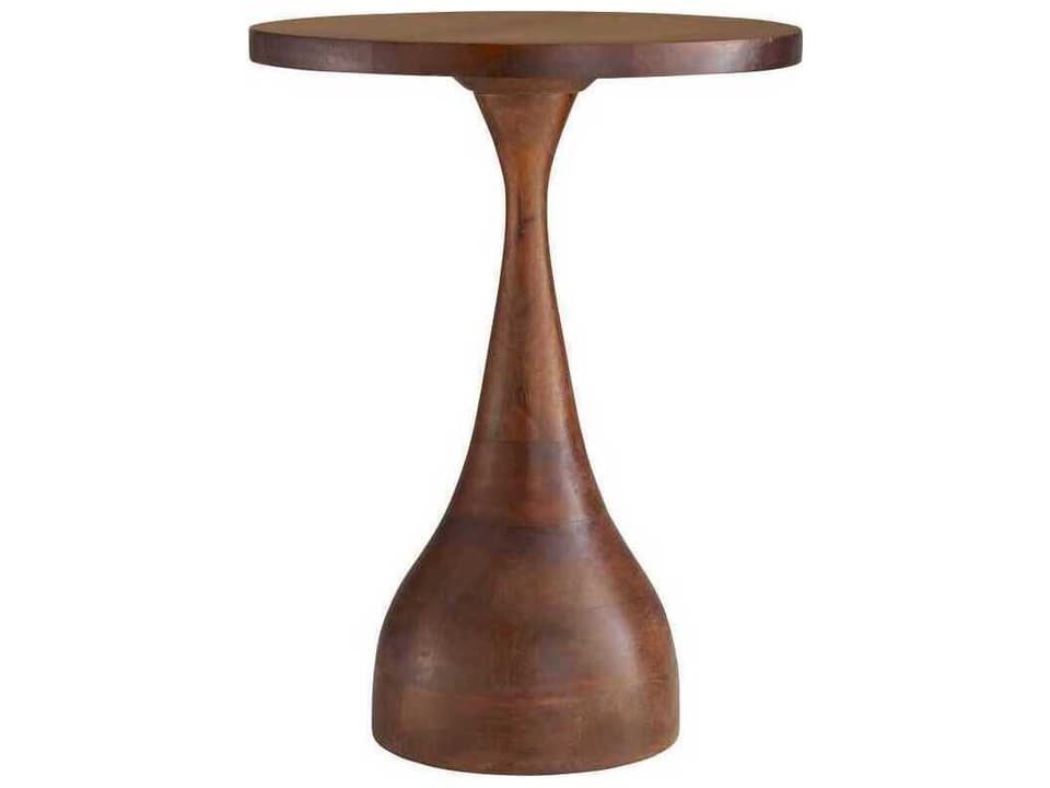 Darby Round Accent Table in Dark Walnut Wood