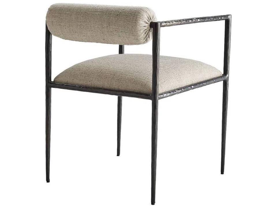 Barbana Beige Upholstered Arm Dining Chair