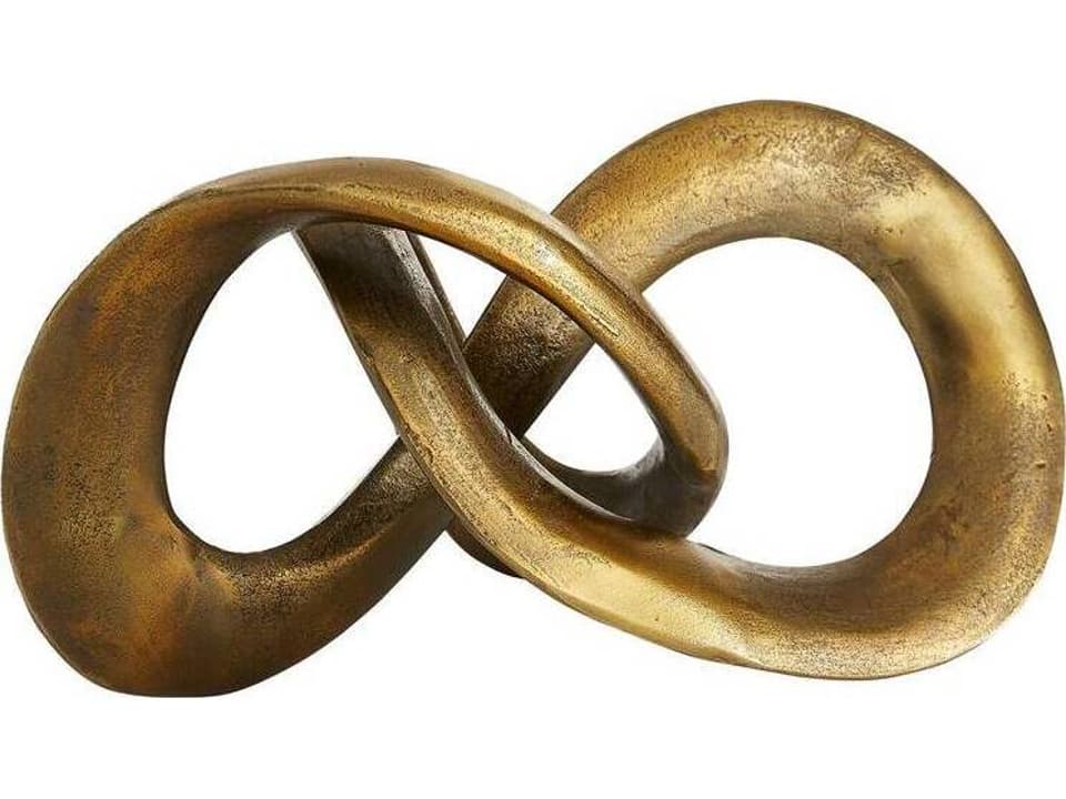 Quinn Abstract Sculpture in Antique Brass Aluminum