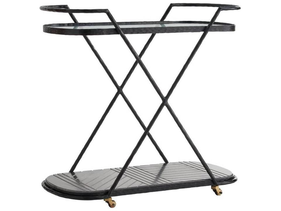 Nakoa Bar Cart Black Marble And Iron