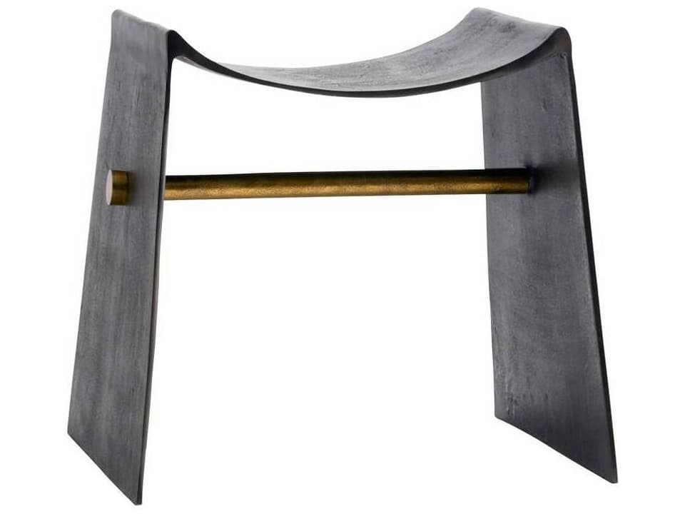 Montez Stool Industrial Blackened Iron Accent