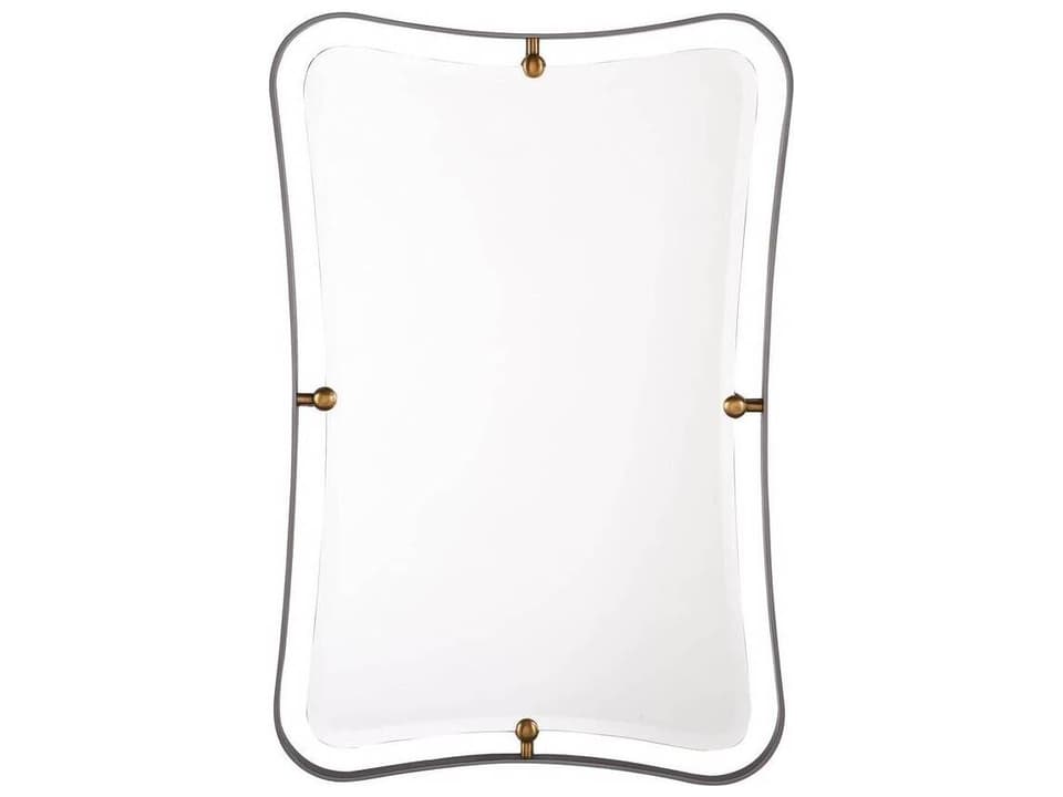 Janey Hourglass Wall Mirror in Natural Iron and Polished Brass