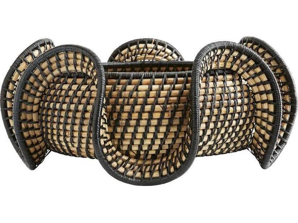 Grisha Natural Black Rattan Centerpiece