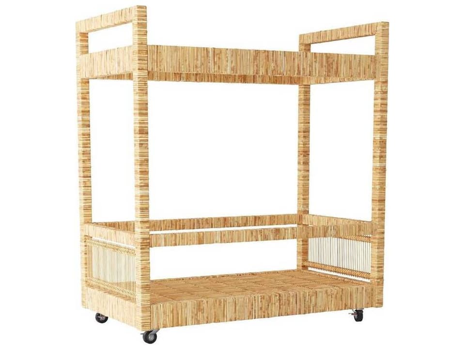 Arteriors Prosper Bar Cart Natural Rattan