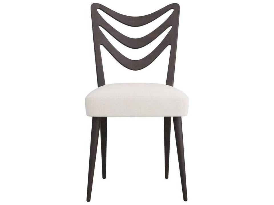 Arteriors Sutton Upholstered Dining Side Chair in Ebony Mahogany and Muslin