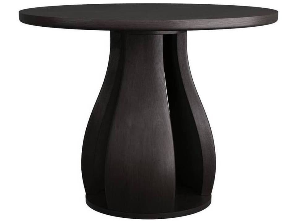 Entry Table Samara Round Ebony Mahogany Wood