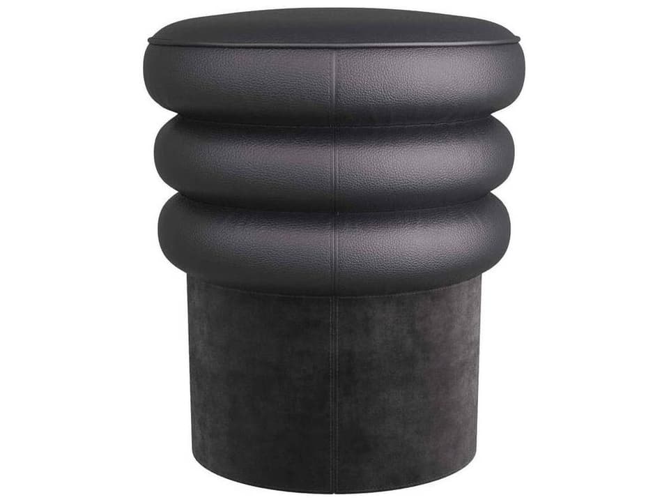Rollo Leather Ottoman Modern Tufted