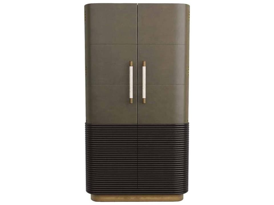 Sherbourne Cabinet Graphite Leather Ebony Oak