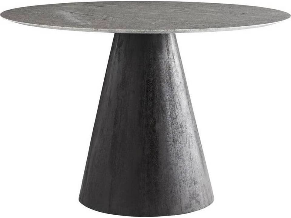 Arteriors Theodore Round Marble Dining Table in Ebony