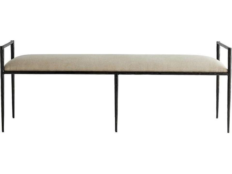 Barbana Bench Natural Iron Oatmeal Linen