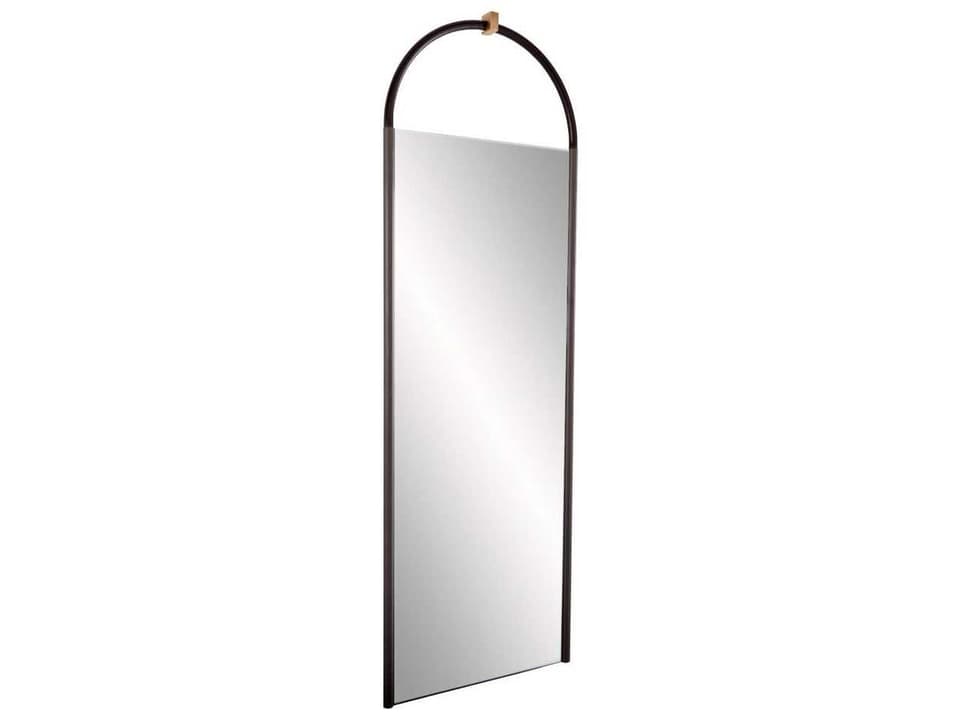 Shevlin Arched Full Length Mirror in Dim Gray Leather