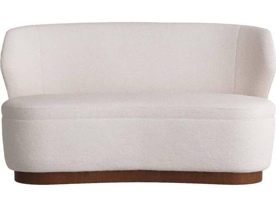 Pasadena Cloud Boucle Loveseat in Dark Walnut