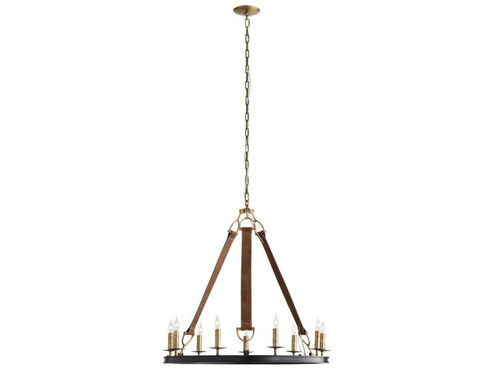 9-Light Chaney Chandelier in Antique Brass and Bronze