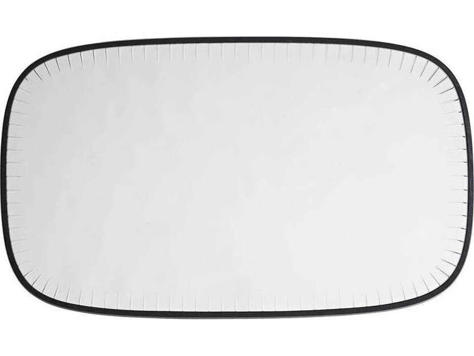 Cut Oblong Wall Mirror Black Ash Wood