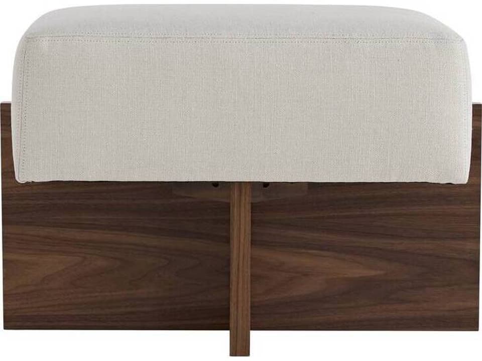 Tuck Upholstered Ottoman Modern Wood Base