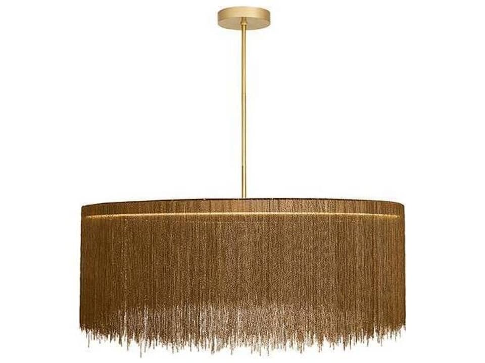 Gold Brown Drum Chandelier