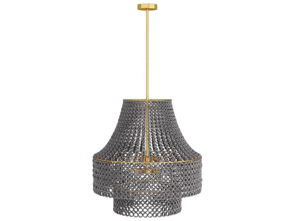 8-Light Hannie Chandelier in Gray Wash Beechwood