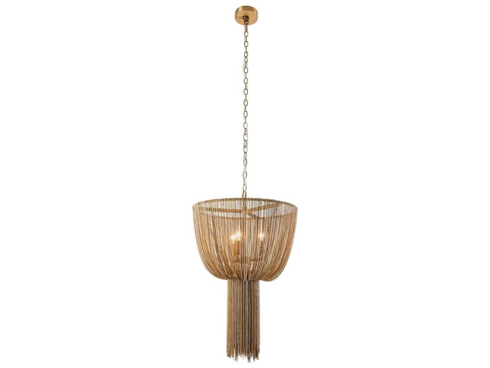 Brown Gold Bowl Drum Chandelier