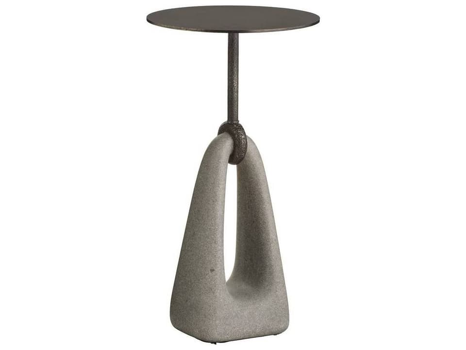 Round Metal Vintage Bronze End Table