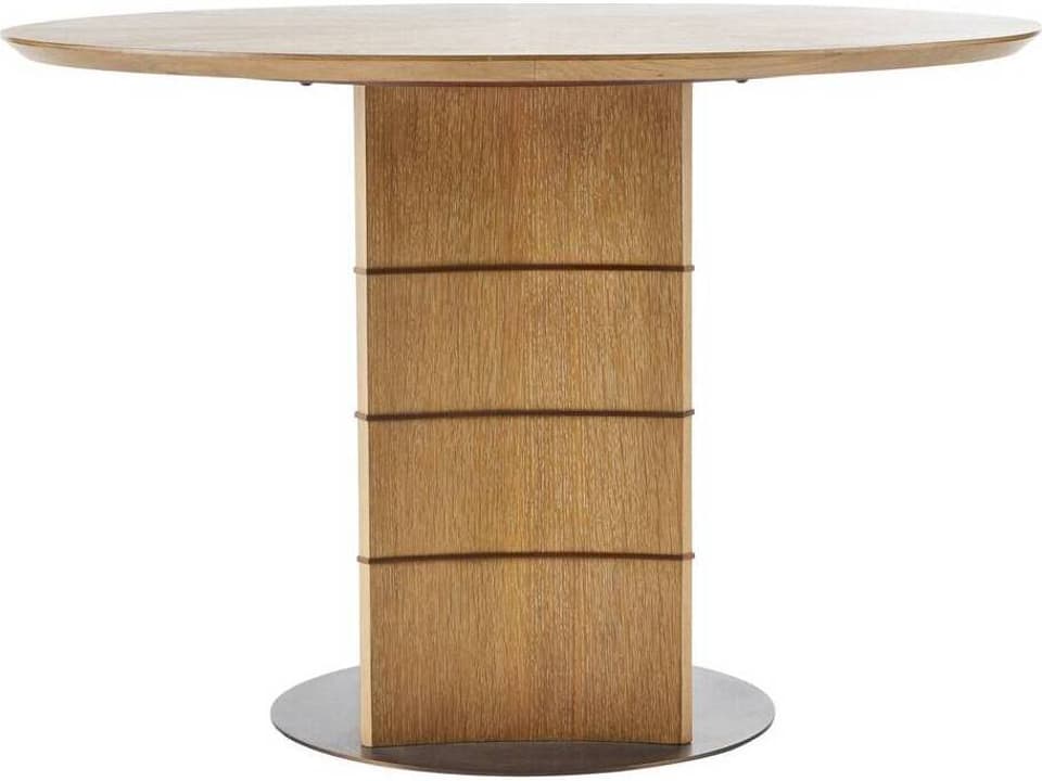 Round Wood Oyster Dining Table
