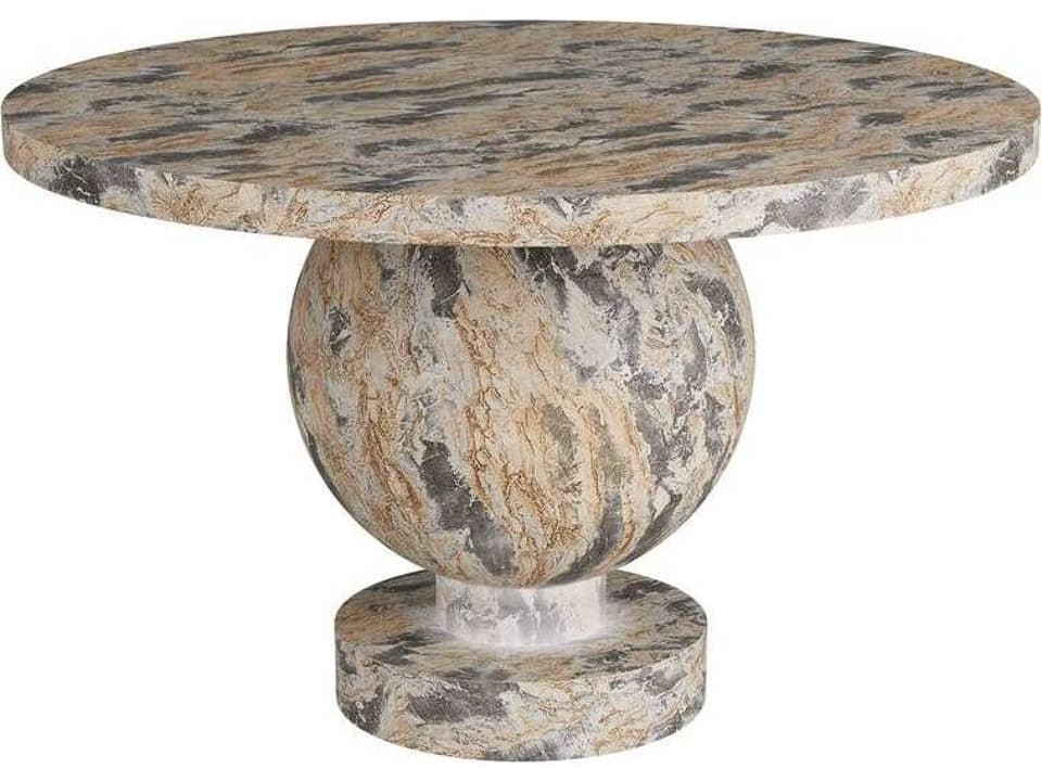 Brenna Round Sahara Faux Marble Concrete Console Table
