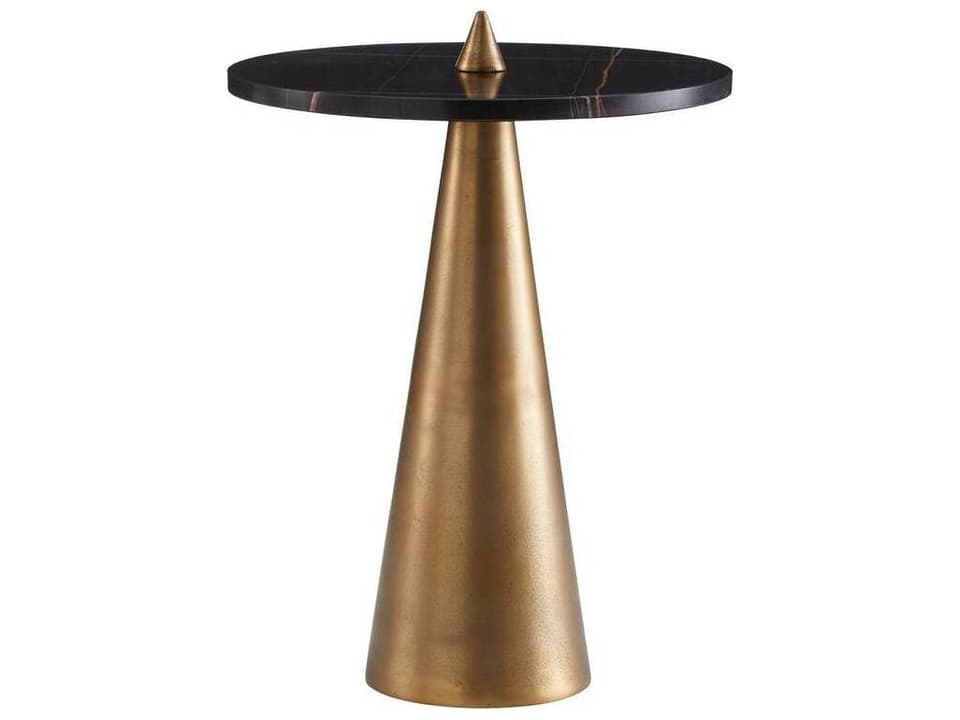 Aria End Table Geometric Black Marble