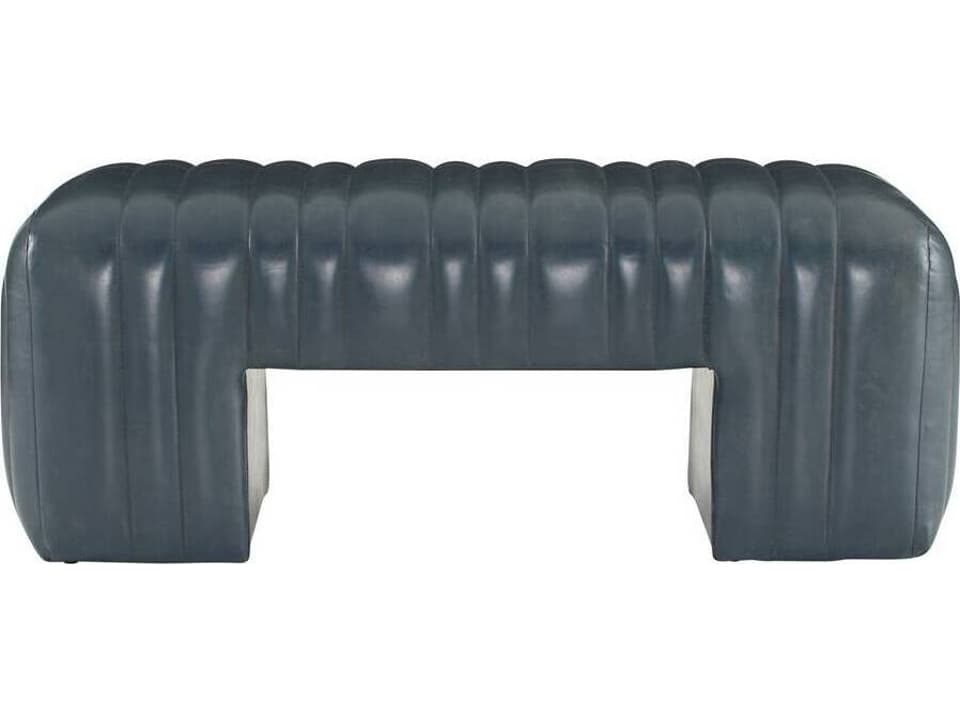 Hastings Leather Bench in Distressed Storm