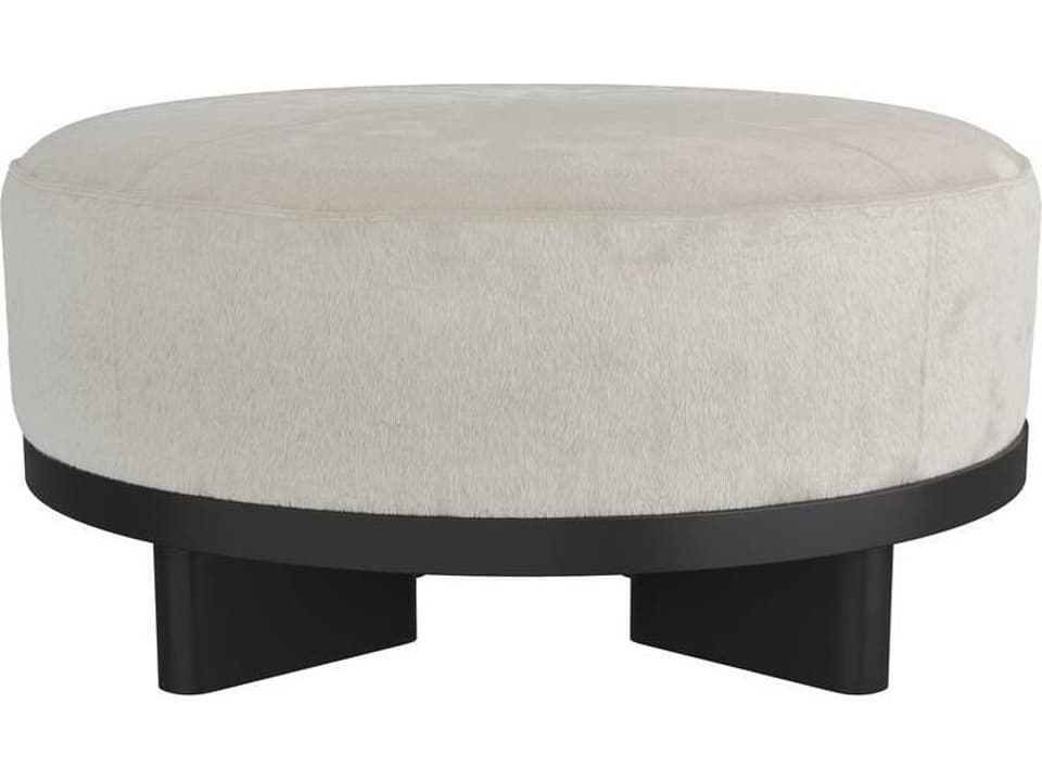 Aurora Ottoman in White Hide Leather