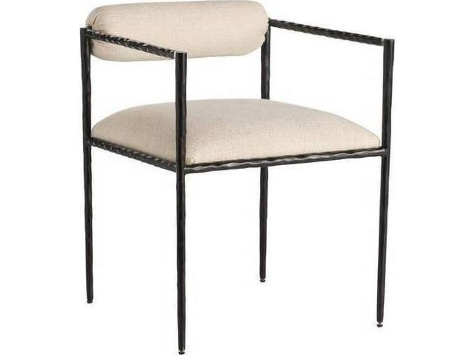 Barbana Iron Frame Accent Chair in Oxford White