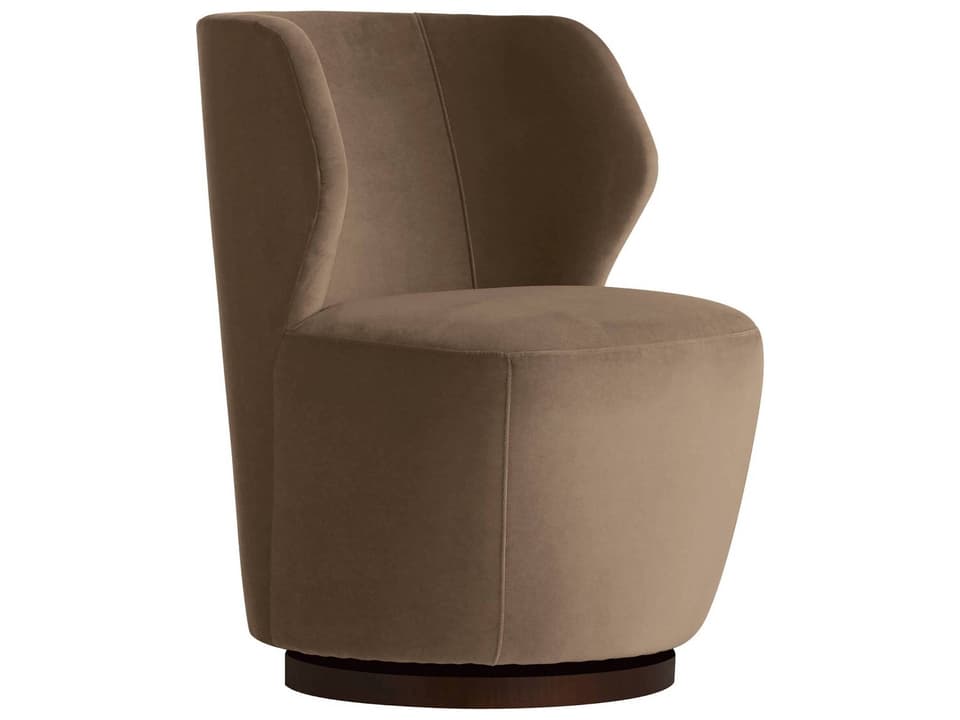 Swivel Tan Velvet Accent Chair
