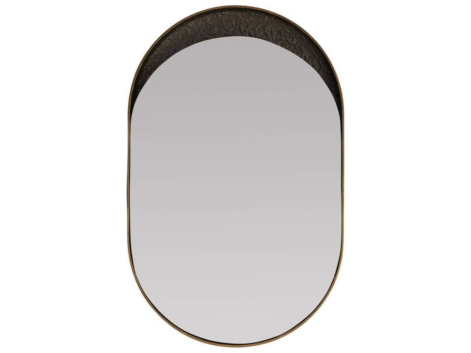 Inset Wall Mirror in Antique Brass and Bronze