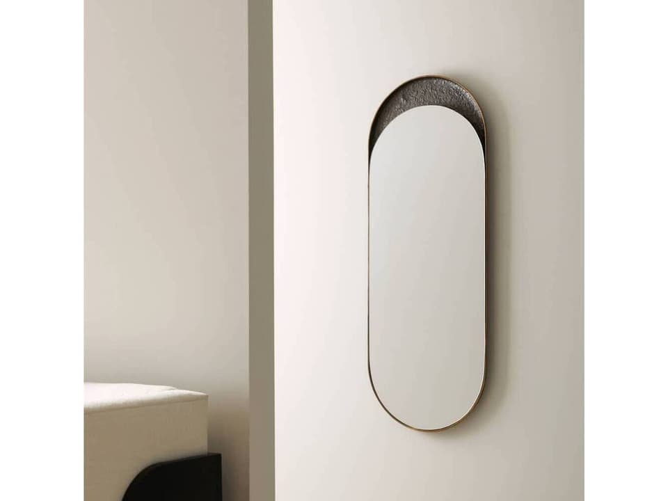Inset Full Length Mirror in Antique Brass and Bronze