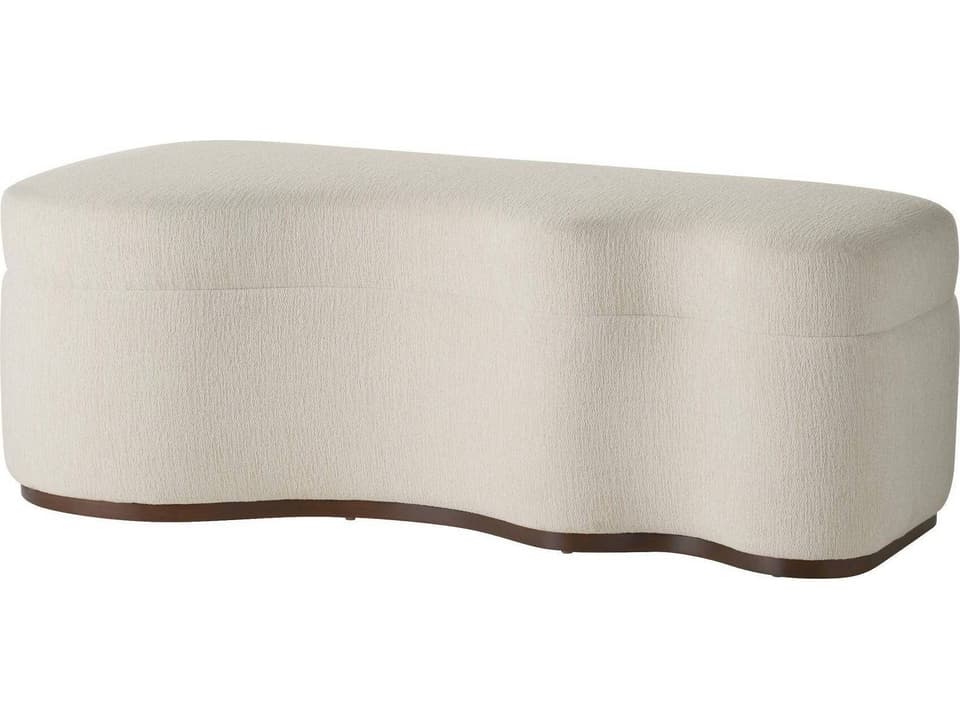 Brown Cream Upholstered Accent Bench