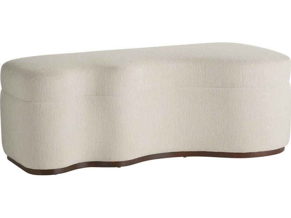 Brown Cream Upholstered Accent Bench