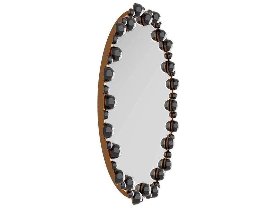 Zaldana Wall Mirror Round Black Glass