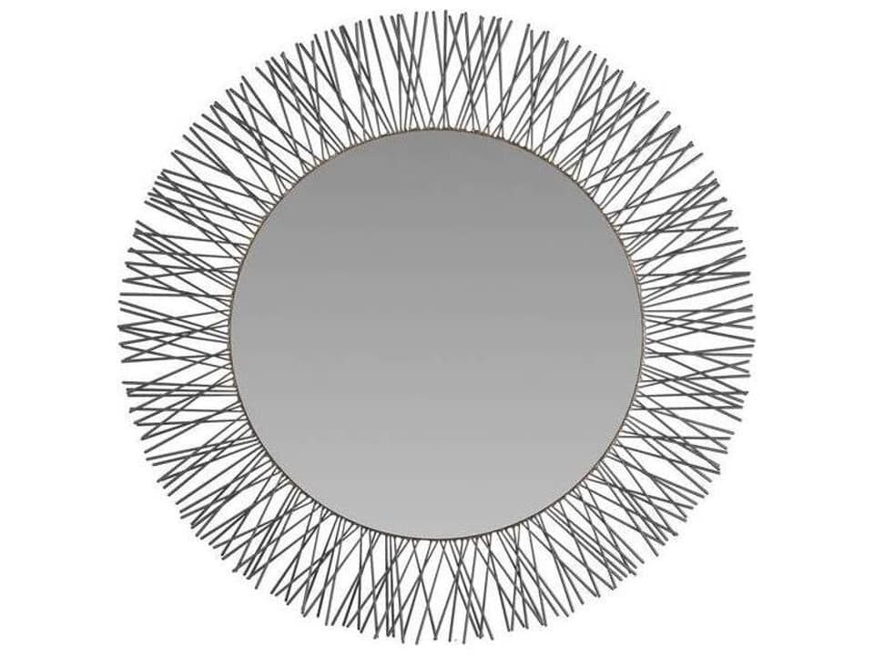 Arteriors Ziggy Burnished Iron Round Sunburst Wall Mirror
