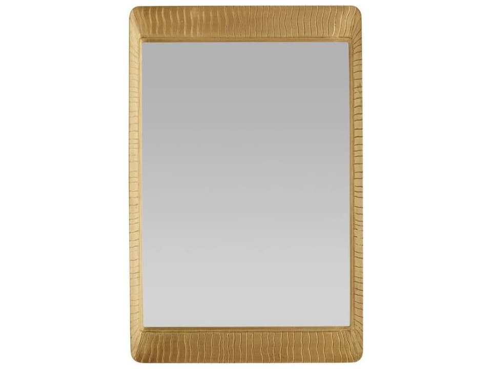Arteriors Hart Rectangle Wall Mirror Antique Brass with Sunburst Frame