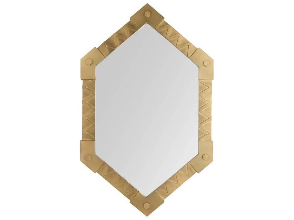 Holt Geometric Mirror in Antique Brass