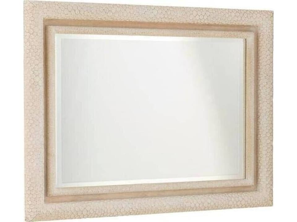 Indo Rectangular Whitewash Wood Wall Mirror