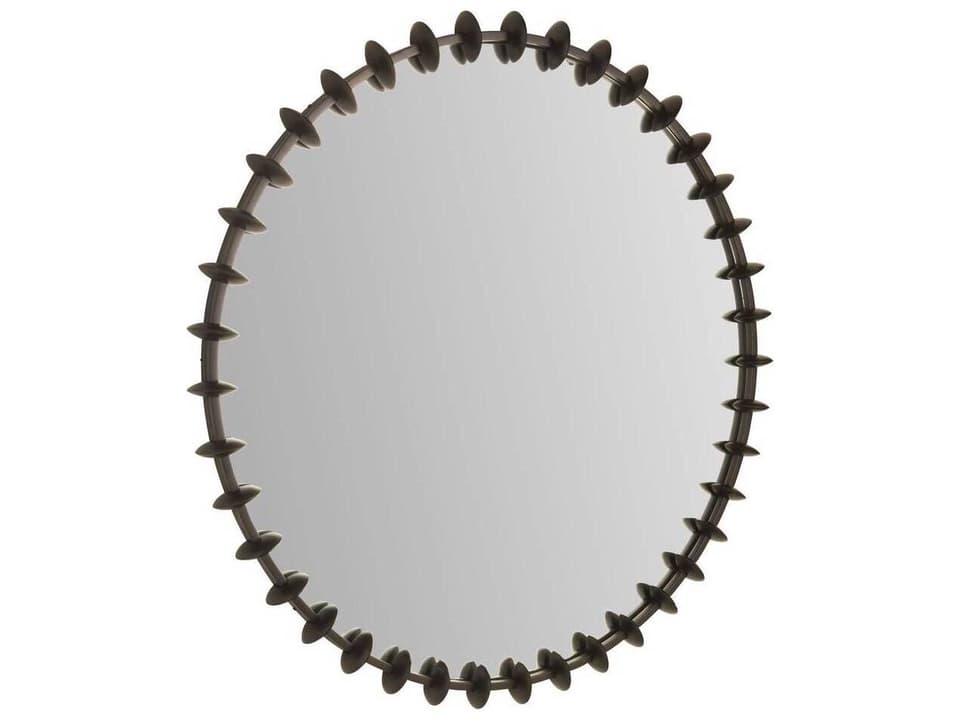 Pira Bronze Round Wall Mirror with Convex Discs