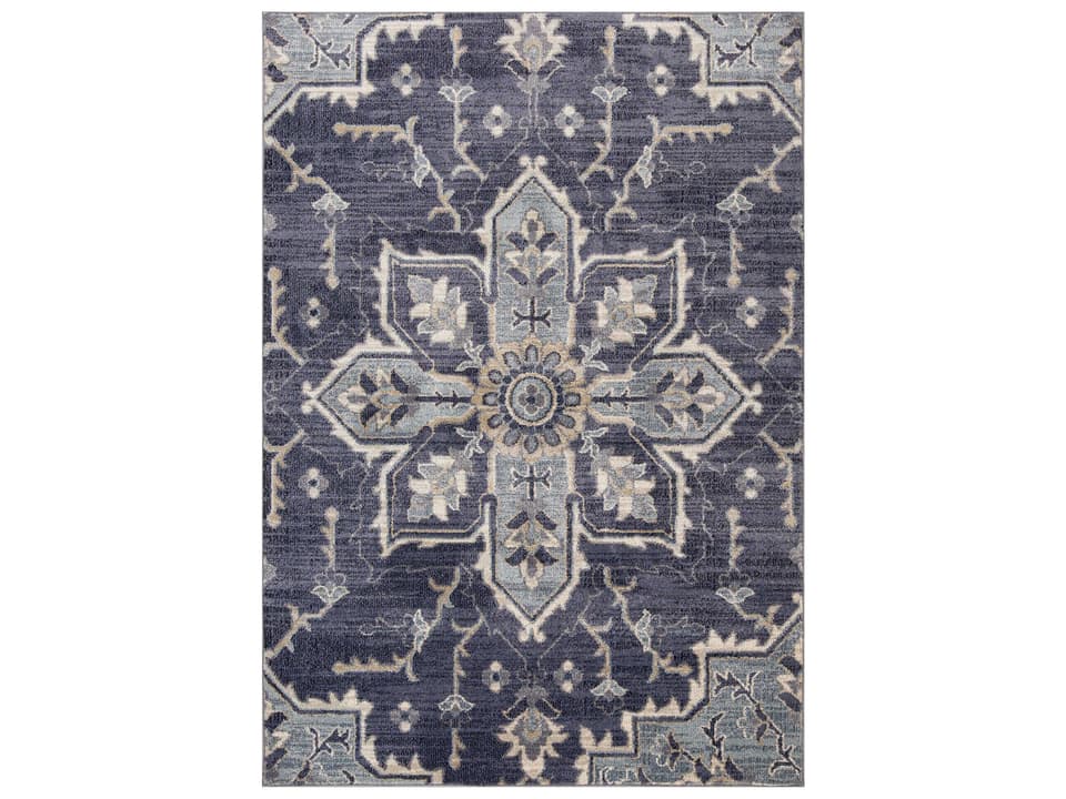Jordan Collection Power-Loomed Area Rug Purple Abstract Pattern
