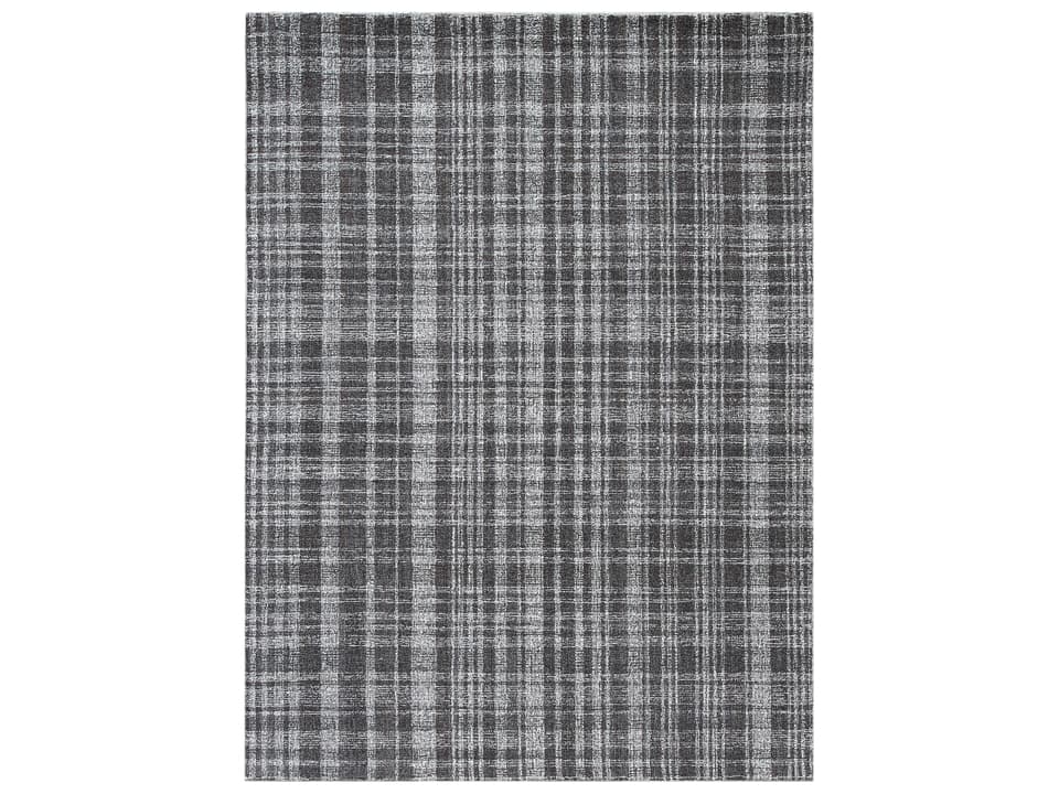 Laurel Collection Hand-Tufted Wool Area Rug in Charcoal Geometric