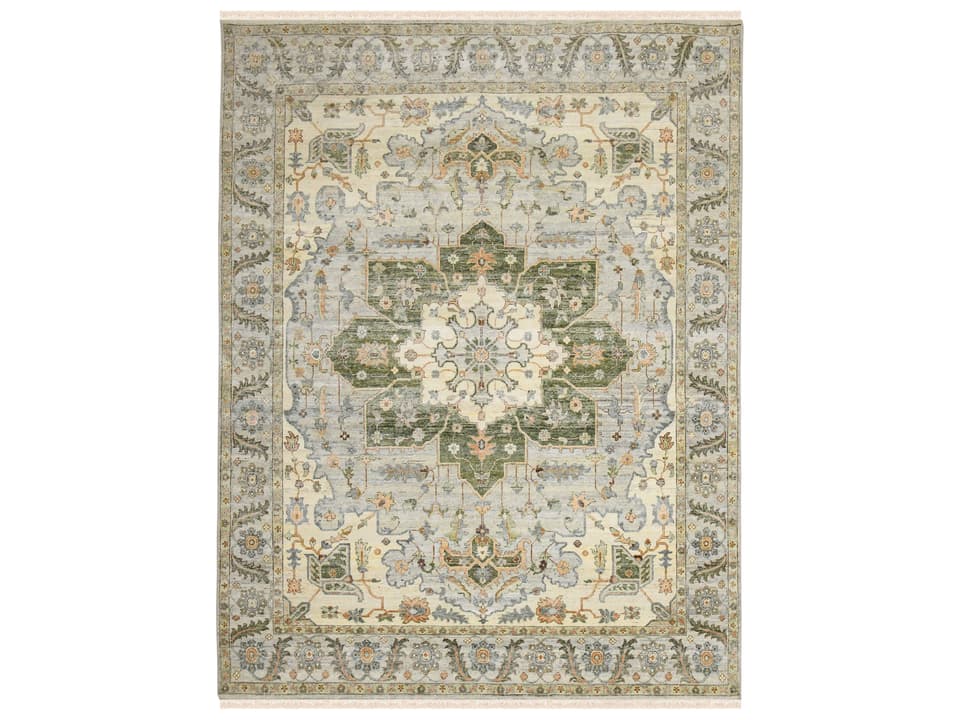 Milano MIL-10 Hand-Knotted Wool Area Rug in Stone White
