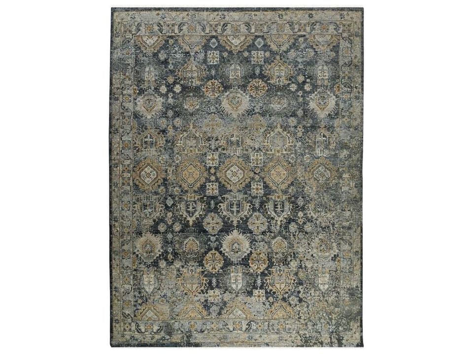 Milano MIL-40 Traditional Hand-Knotted Wool Area Rug in Sea Blue