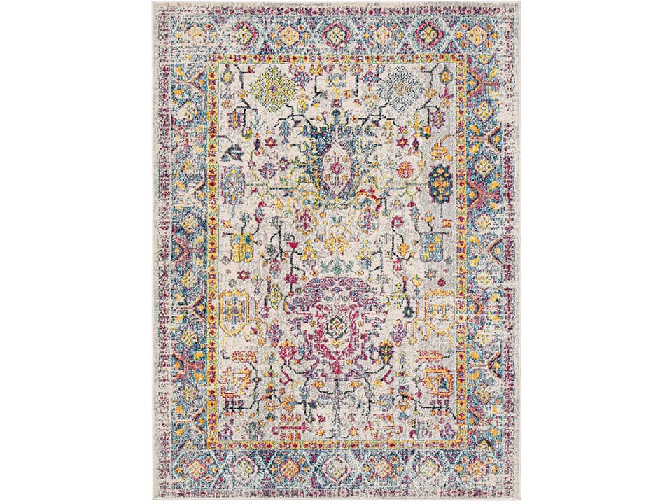 Montana Bordered Area Rug in Gray Orange