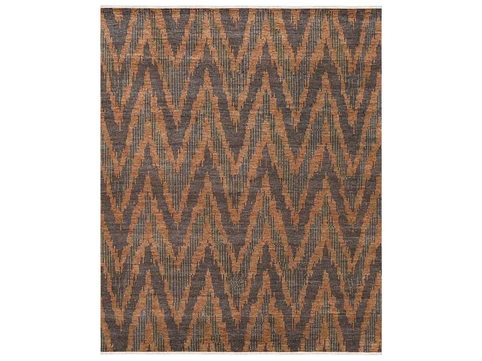Naturals Jute Blend Hand-Woven Flatweave Area Rug in Brown Striped