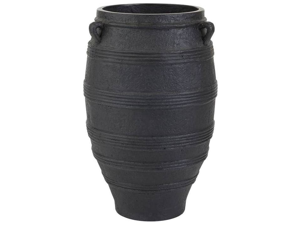 Chicago Large Outdoor Planter in Matte Black Concrete Composite