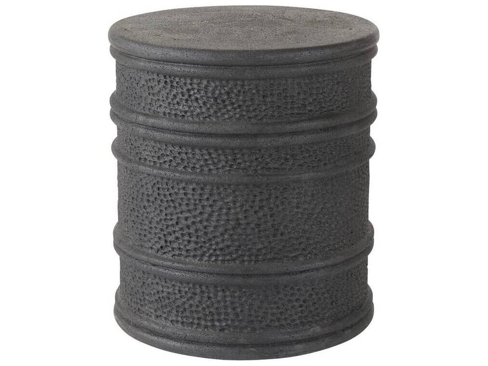 Dermot 18-Inch Round Volcanic Rock Composite End Table