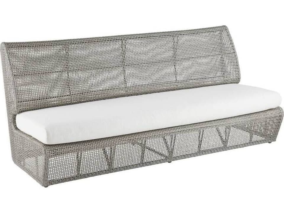 Dupont Pearl Weathered Gray Synthetic Rattan Sofa
