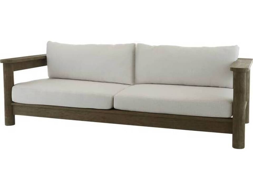 Caldwell Weathered Teak Sofa with Shale Cushions